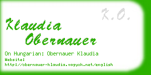 klaudia obernauer business card